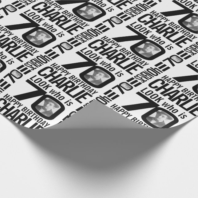 Papier Cadeau 70e anniversaire monolook 70 photos et noms person (Coin)