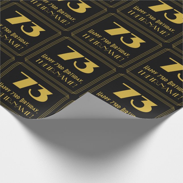 Papier Cadeau 73e anniversaire - Art Déco Inspiré Look "73" & No (Coin)