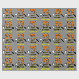 Papier Cadeau 73e anniversaire : Thème d'Halloween Éffrayant, No
