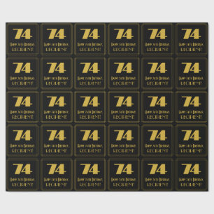 Papier Cadeau 74e anniversaire - Art Déco Inspiré Look "74" & No