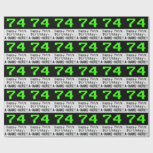 Papier Cadeau 74e anniversaire - Nerdy / Geeky Style "74" et nom