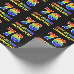 Papier Cadeau 76e anniversaire : audacieux, amusant, simple, arc