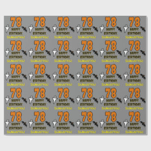 Papier Cadeau 78e anniversaire : Thème d'Halloween Éffrayant, No
