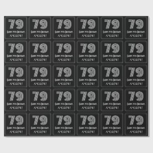 Papier Cadeau 79e anniversaire : Art Déco Inspiré Look "79" avec