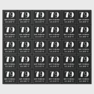 Papier Cadeau 79e anniversaire - Art Déco Inspiré Look "79", Nom