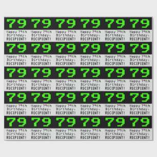 Papier Cadeau 79e anniversaire - Nerdy / Geeky Style "79" et nom