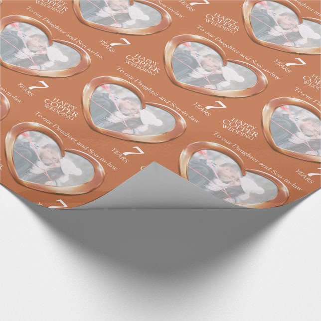 Papier Cadeau 7e anniversaire du mariage de cuivre enveloppement (Coin)