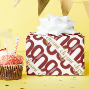 Papier Cadeau 80 et élégant 80e anniversaire Ruby Red Gift