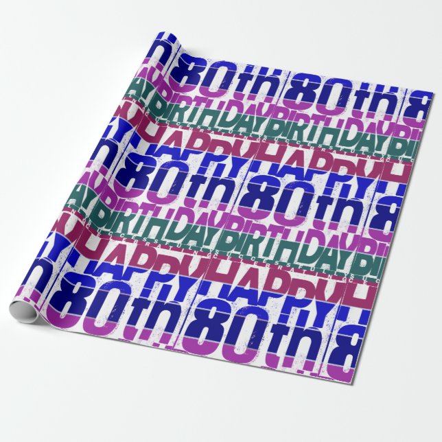 Papier Cadeau 80e anniversaire _ (Déroulé)