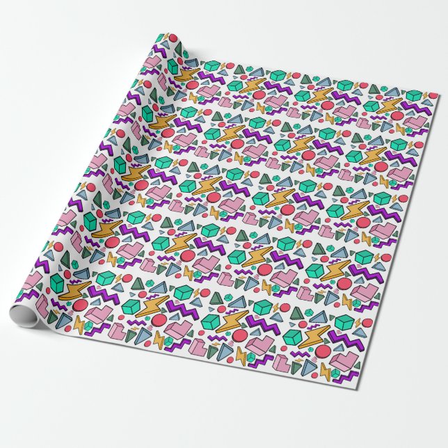 Papier Cadeau 80s esthétique Vintage rétro (Déroulé)