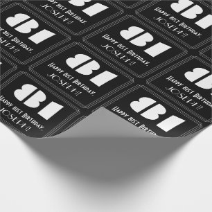 Papier Cadeau 81e anniversaire : Art Déco Inspiré Look "81" & No