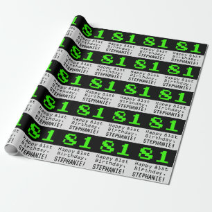 Papier Cadeau 81e anniversaire - Nerdy / Geeky Style "81" et nom