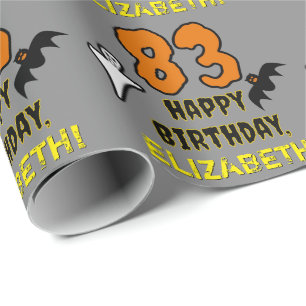 Papier Cadeau 83e anniversaire : Thème d'Halloween Éffrayant, No