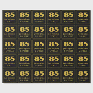 Papier Cadeau 85e anniversaire - Art Déco Inspiré "85" & Nom