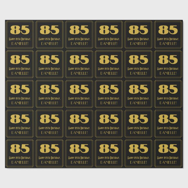 Papier Cadeau 85e anniversaire - Art Déco Inspiré Look "85" & No (Couture)
