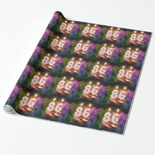 Papier Cadeau 86ème anniversaire avec des bougies