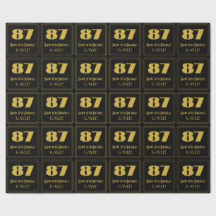 Papier Cadeau 87e anniversaire - Art Déco Inspiré Look "87" & No