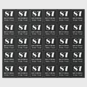 Papier Cadeau 87e anniversaire - Art Déco Inspiré Look "87", Nom