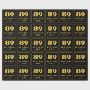 Papier Cadeau 89e anniversaire - Art Déco Inspiré Look "89" & No