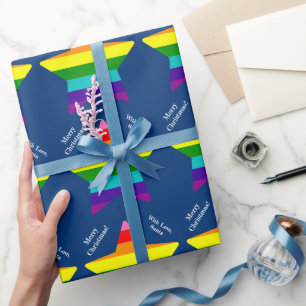 Papier Cadeau 8 bandes LGBT Pride Drapeau Étoiles LGBTQ Noël