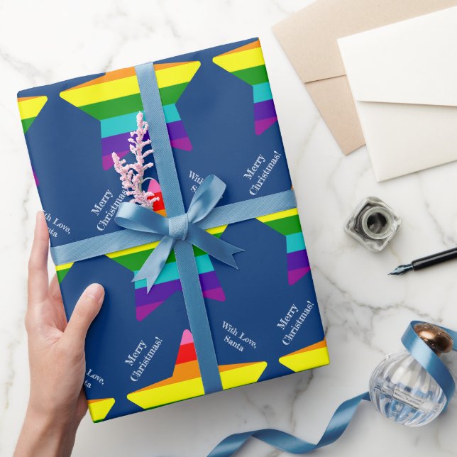 Papier Cadeau 8 bandes LGBT Pride Drapeau Étoiles LGBTQ Noël (Cadeaux)