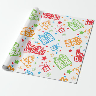 Papier Cadeau 8- motif papier d'emballage d'anniversaire