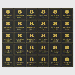Papier Cadeau 8e anniversaire - Art Déco Inspiré Look "8" & Nom