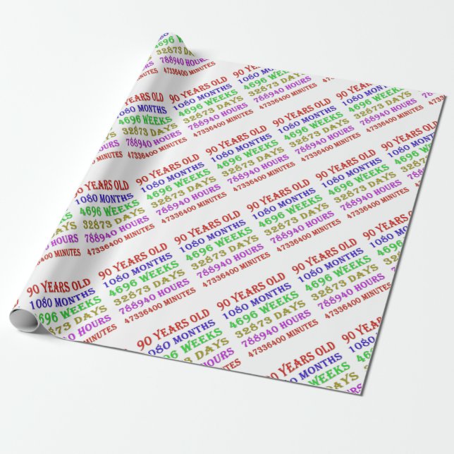 Papier Cadeau 90e jalon de l'anniversaire (Déroulé)