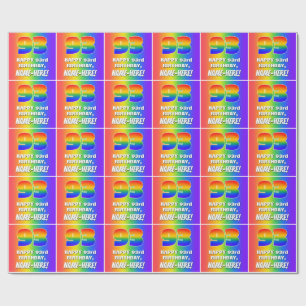 Papier Cadeau 93e anniversaire : coloré, amusant Motif arc-en-ci