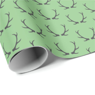 Papier cadeau à bois Cerfs Papier d'emballage Vert