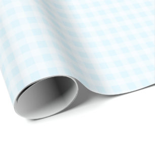 Papier cadeau à carreaux bleu cyan pâle