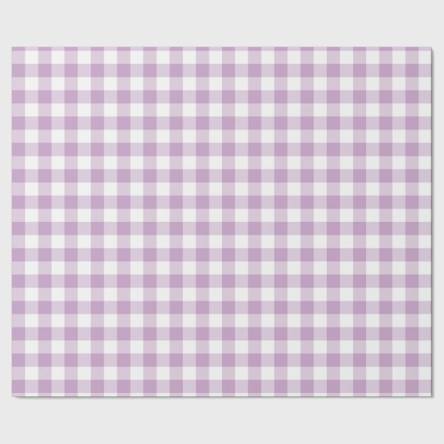 Papier Cadeau à damiers lilas et blanc (Couture)