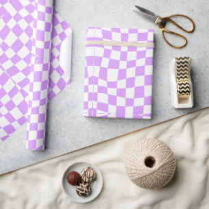 Papier Cadeau à damiers ondulé super rétro