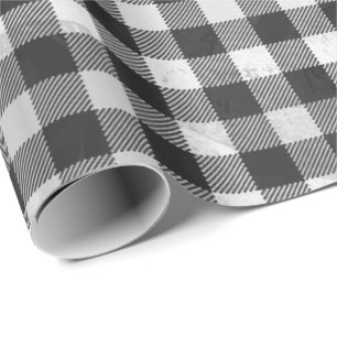 Papier Cadeau à damiers Plaid Noir Et Blanc
