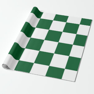 Papier Cadeau À damiers Vert et Blanc