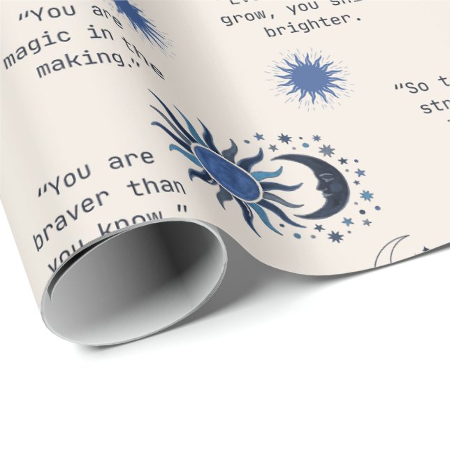 Papier Cadeau A dreamy celestial baby design (Coin rond)