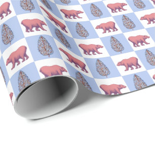 Papier cadeau à motifs d'ours polaires et de topia