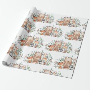 Papier Cadeau Ă?re fête d'anniversaire de région boisée