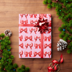 Papier cadeau à ruban de Noël rouge
