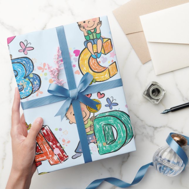 Papier Cadeau ABC Alphabet Children (Cadeaux)