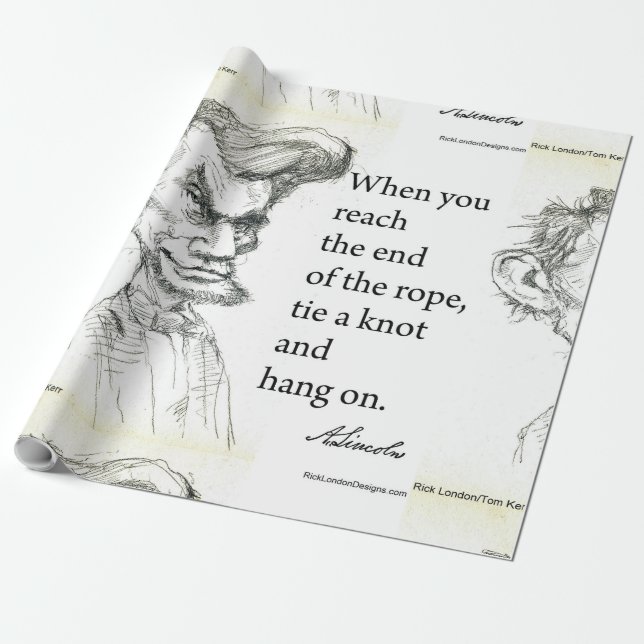 Papier Cadeau Abe Lincoln & Hang Sur Citation Serrée (Déroulé)