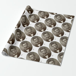 Papier Cadeau Abe Lincoln Président américain Vintage Portrait