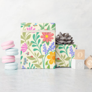 Papier Cadeau Abeille de miel, coccinelle, papillon, libellule &