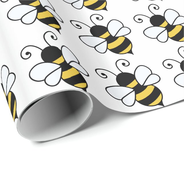 Papier Cadeau Abeille mignonne (Coin rond)