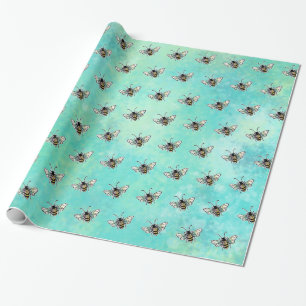 Papier Cadeau Abeille mignonne