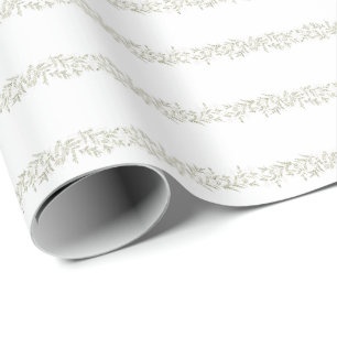 Papier Cadeau abondance de noël élégant feuillage botanique