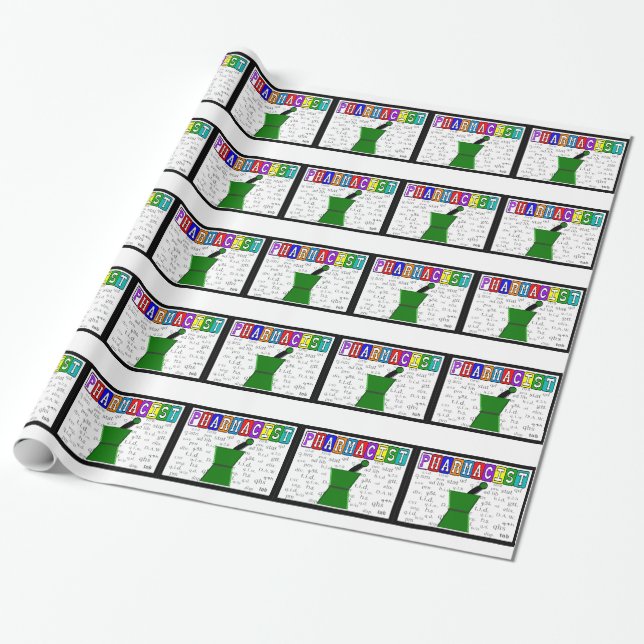Papier Cadeau Abréviations sur papier d'enveloppement de cadeaux (Déroulé)