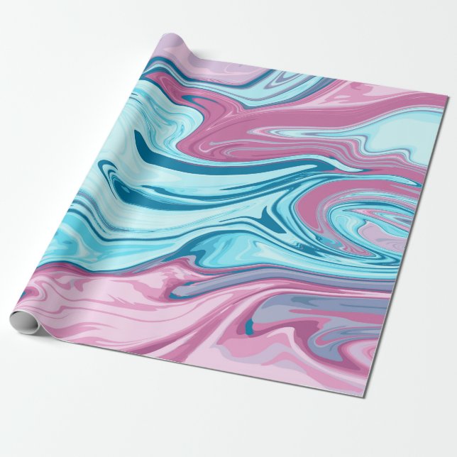 Papier Cadeau Abstract elegant fluide marble liquide (Déroulé)