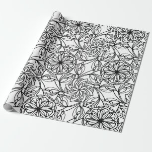 Papier Cadeau Abstract Mandala Coloring Name Ready to Color Wrap
