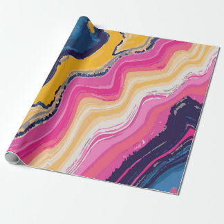 Papier Cadeau Abstract Paint Zig-Zag Pattern – Artistic Bold